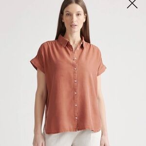Quince Terracotta Button-Down Shirt